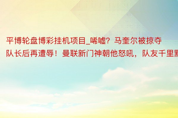 平博轮盘博彩挂机项目_唏嘘？马奎尔被掠夺队长后再遭辱！曼联新门神朝他怒吼，队友千里默